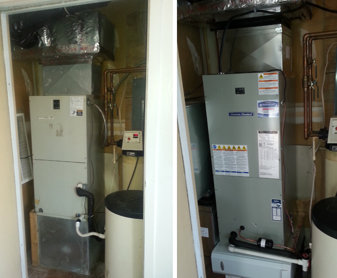 Read more about the article Before and after Amercian Standard Heat Pump installation